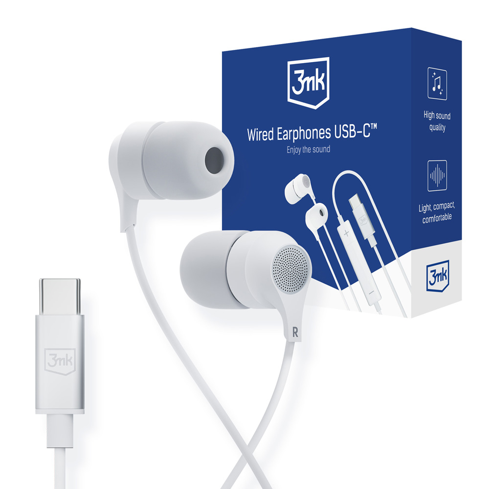 sluchátka - Wired Earphones USB-C, bílá