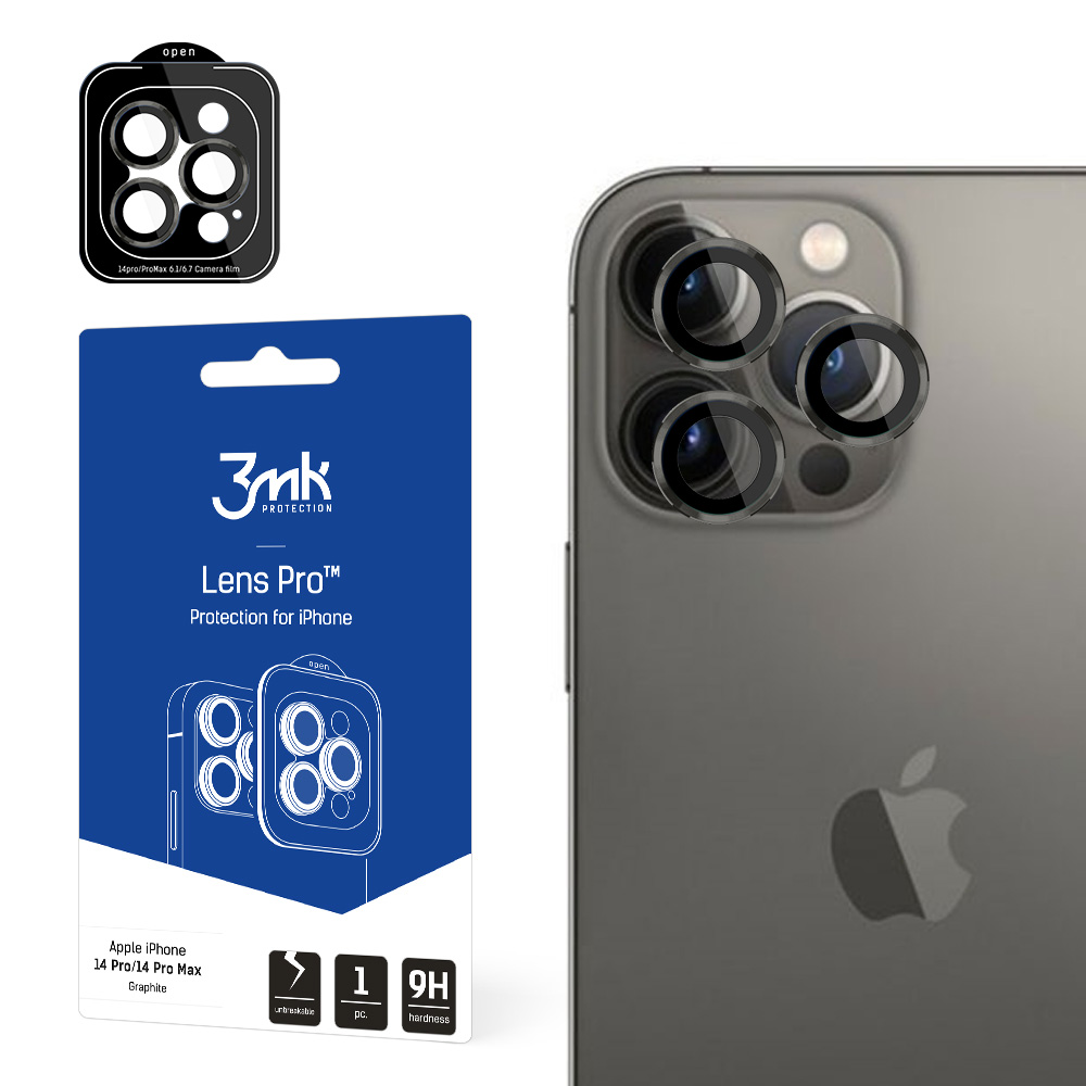 ochrana kamery Lens Protection Pro pro Apple iPhone 14 Pro / iPhone 14 Pro Max, grafitová