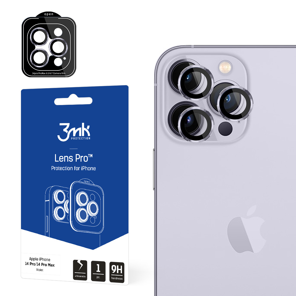 ochrana kamery Lens Protection Pro pro Apple iPhone 14 Pro / iPhone 14 Pro Max, fialová
