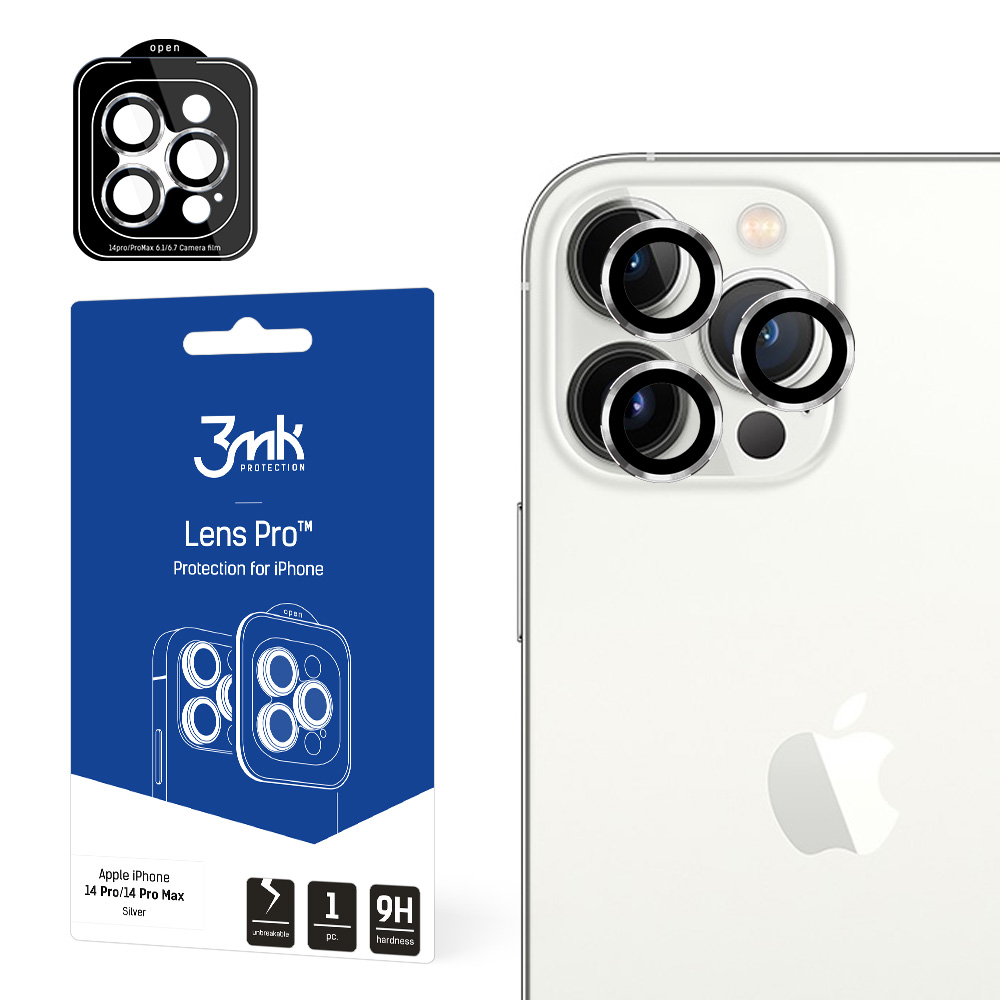 ochrana kamery Lens Protection Pro pro Apple iPhone 14 Pro / iPhone 14 Pro Max, stříbrná