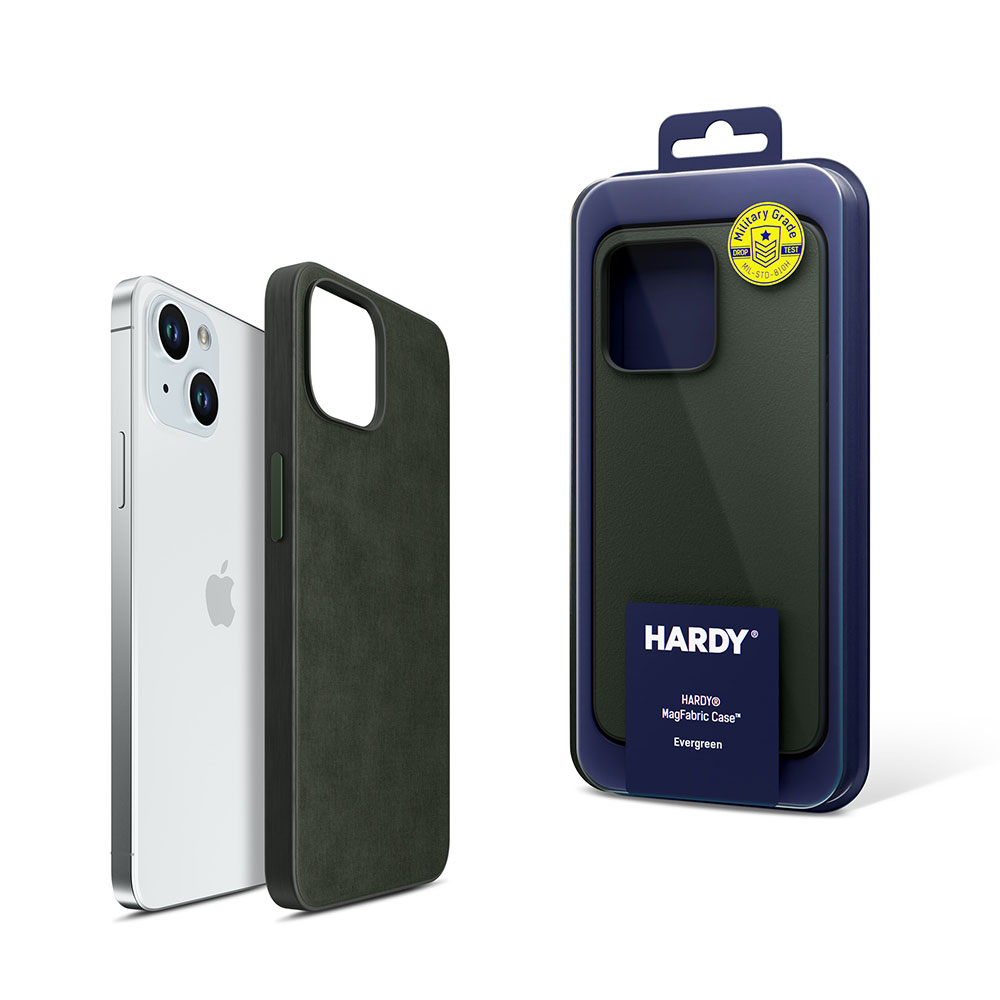 ochranný kryt HARDY MagFabric Case pro Apple iPhone 15, Evergreen