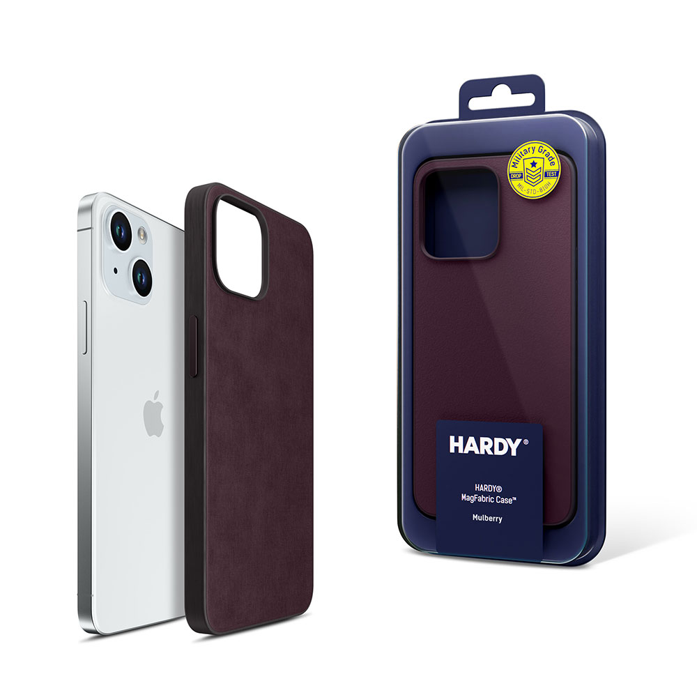 ochranný kryt HARDY MagFabric Case pro Apple iPhone 15, Mulberry