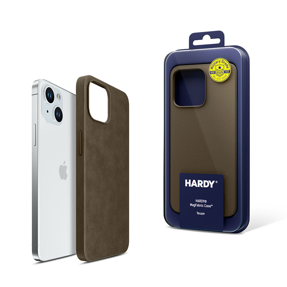 ochranný kryt HARDY MagFabric Case pro Apple iPhone 15, Taupe