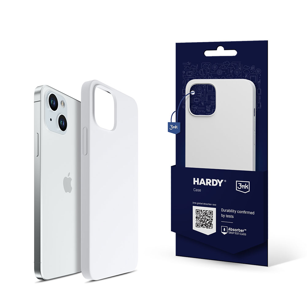 ochranný kryt Hardy Silicone MagCase pro Apple iPhone 15, Silver-White