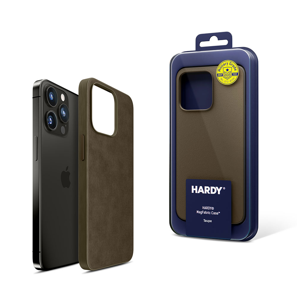 ochranný kryt HARDY MagFabric Case pro Apple iPhone 15 Pro, Taupe
