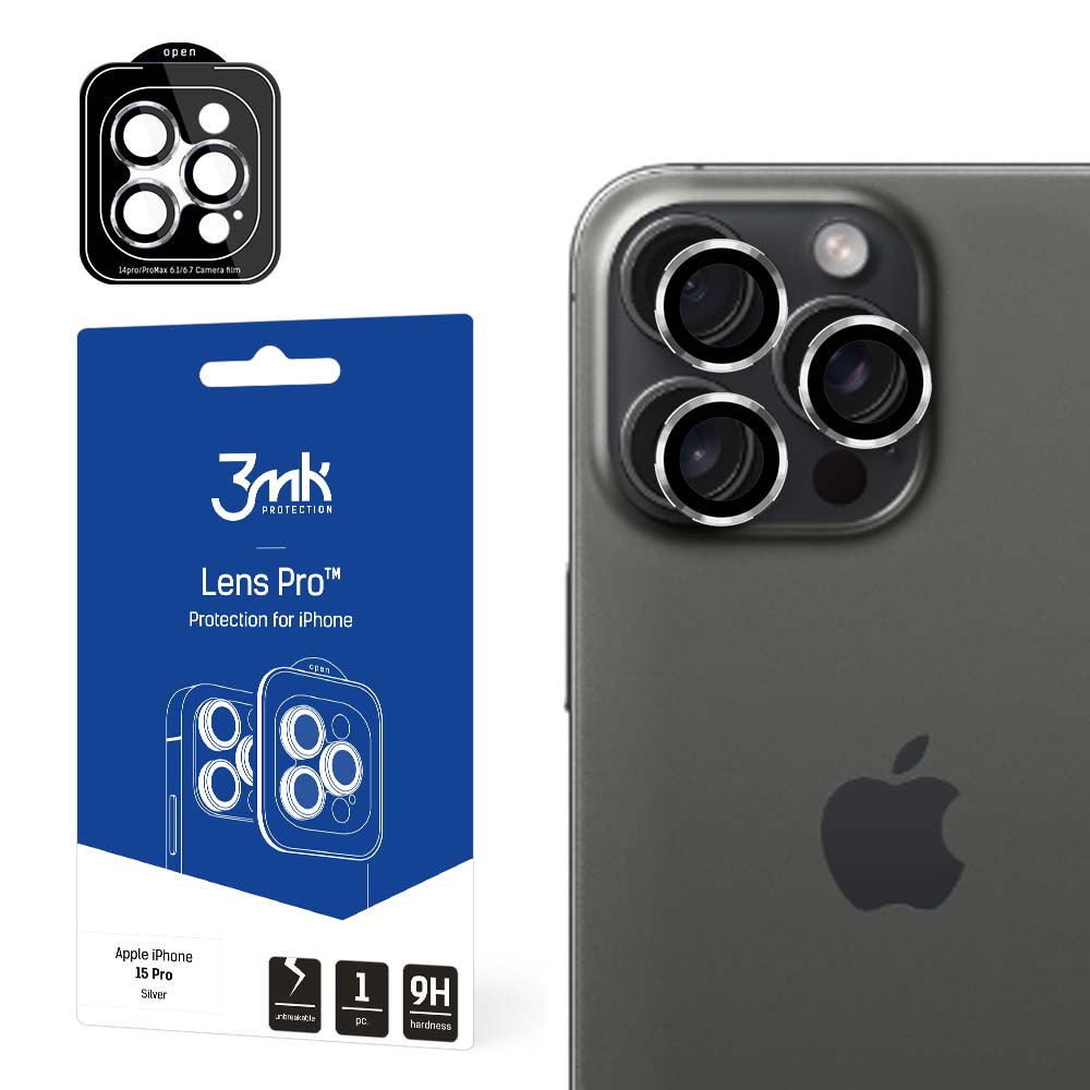 ochrana kamery Lens Protection Pro pro Apple iPhone 15 Pro, Silver
