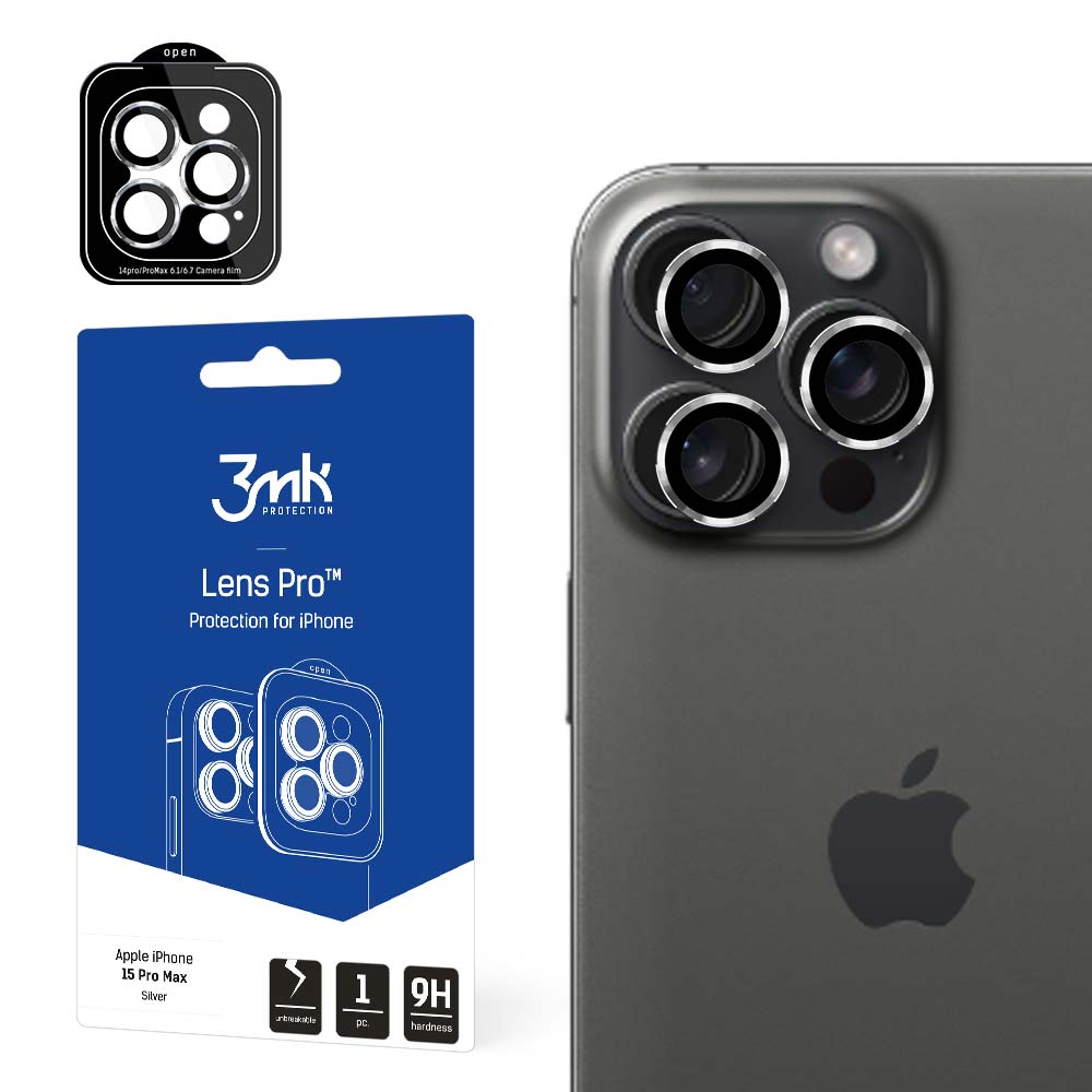 ochrana kamery Lens Protection Pro pro Apple iPhone 15 Pro Max, Silver
