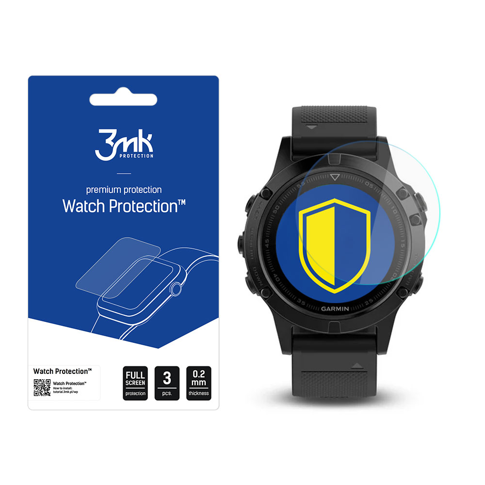 hybridní sklo Watch protection ARC pro Garmin Fenix 5, 47 mm (3ks)