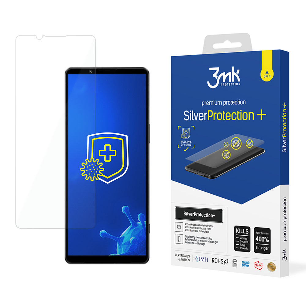 Ochranná antimikrobiální fólie pro Sony Xperia 1 IV - 3mk SilverProtection+,  5903108477154